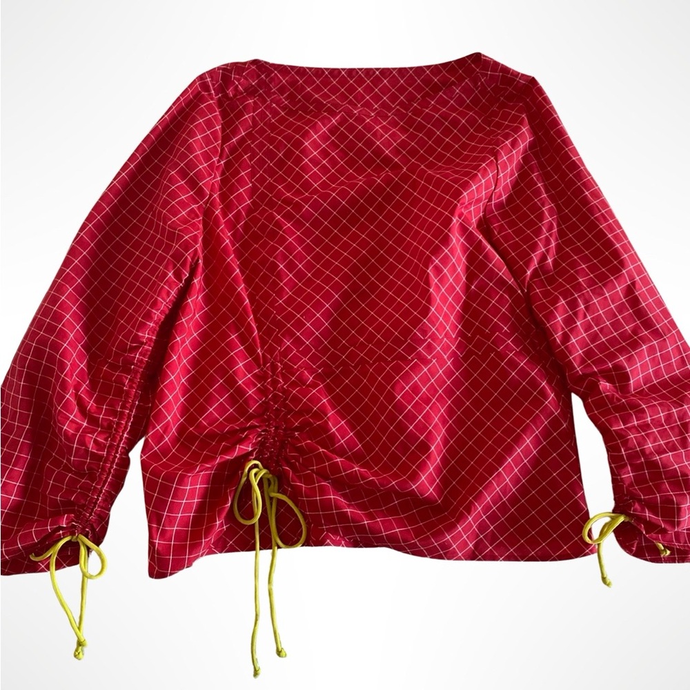 Red Checkered Women's Top